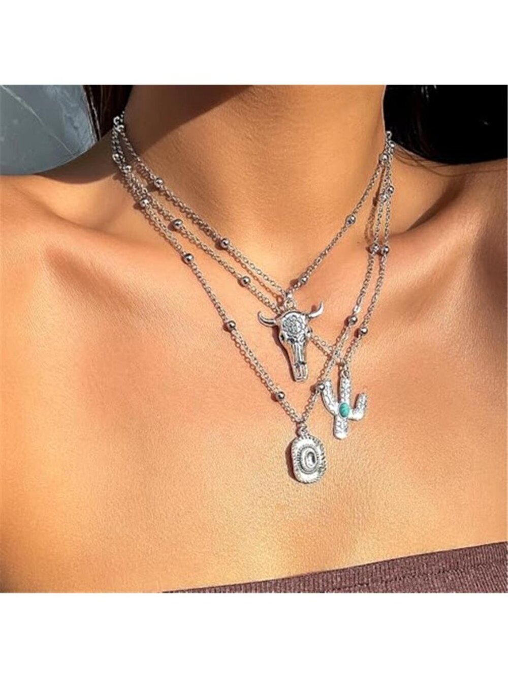 Layered Western Boho Necklace Set